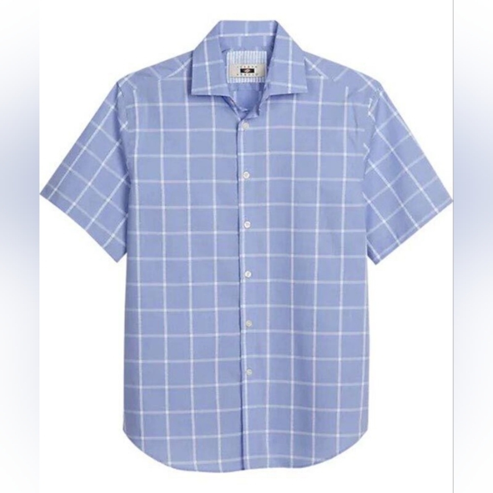 JOSEPH ABBOUD Men  SIZE L. Men's Blue Checkered Shirt
